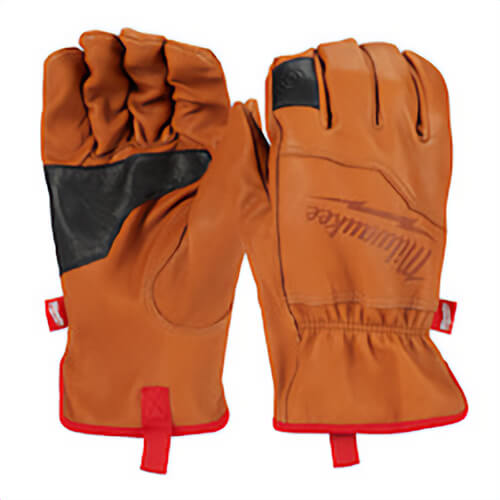 Milwaukee® 48-73-0014 Goatskin Leather Work Gloves, Reinforced Palm, Comfortable Leather, Grain Leather, Brown, 2XL
