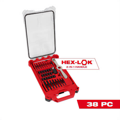 Milwaukee® 49-22-5604 SAE Tap and Die Packout™ Set with Hex-Lok™ 2-in-1 Handle, 38 pc