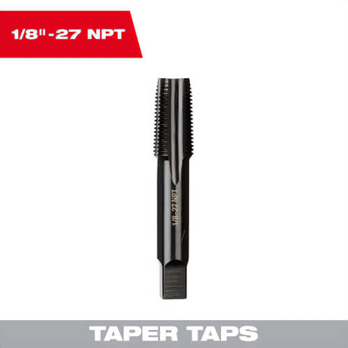 Milwaukee® 49-57-5189 Straight Flute Taper Tap, 1/8 in - 27 NPT