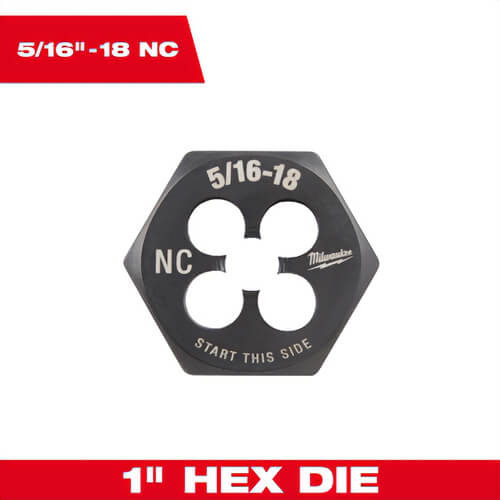 Milwaukee® 49-57-5342 SAE 1 in Hex Threading Die, 5/16 in - 18 NC