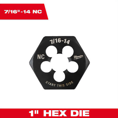 Milwaukee® 49-57-5355 SAE 1 in Hex Threading Die, 7/16 in - 14 NC