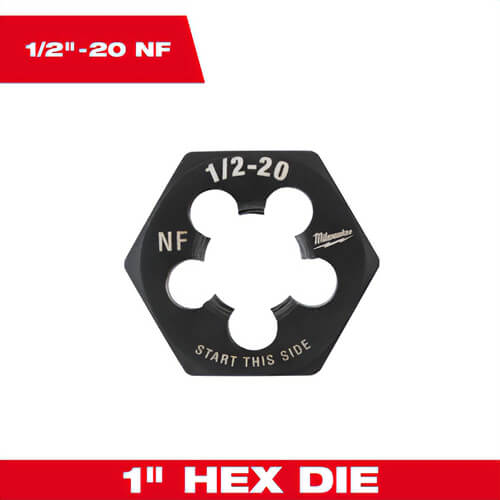 Milwaukee® 49-57-5362 SAE 1 in Hex Threading Die, 1/2 in - 20 NF