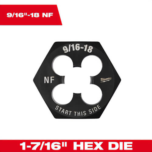 Milwaukee® 49-57-5368 Threading Die, 1-7/16 in Hex, 9/16 in - 18 NF
