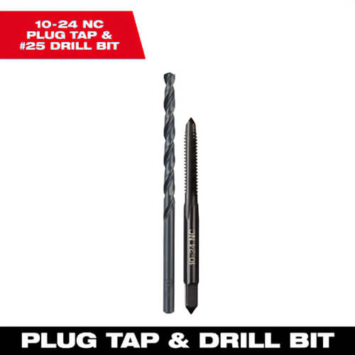 Milwaukee® 49-57-5525 Straight Flute Plug Tap and #25 Drill Bit, #10 - 24 NC