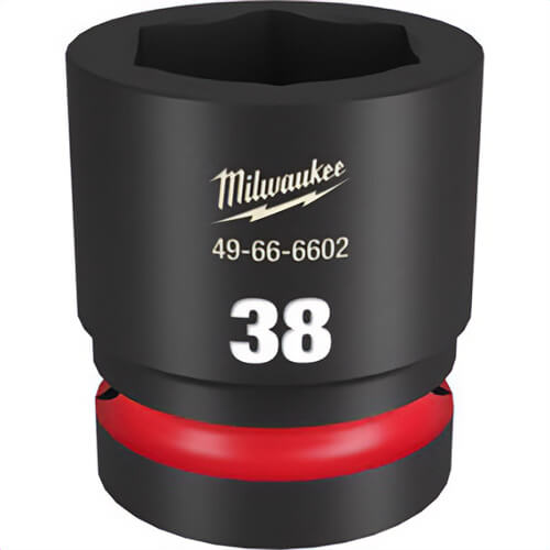 Milwaukee® 49-66-6602 ShockWave™ Impact Duty™ Socket, 1 in Hex Drive, 38 mm Standard Socket, 6 Points