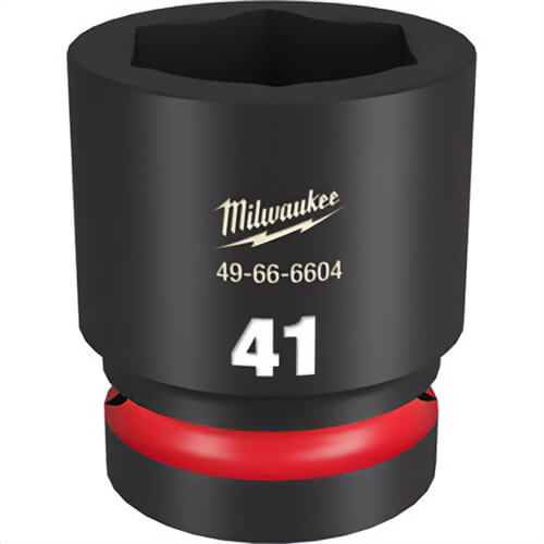 Milwaukee® 49-66-6604 ShockWave™ Impact Duty™ Socket, 1 in Hex Drive, 41 mm Standard Socket, 6 Points