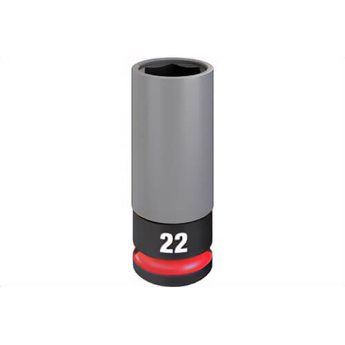 Milwaukee® 49-66-7807 Shockwave Impact Duty™ Lug Nut Wheel Socket, 1/2 Drive, 22 mm Metric