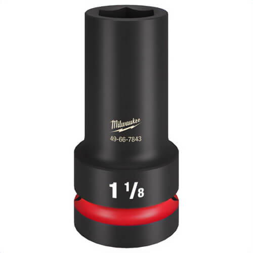 Milwaukee® 49-66-7843 ShockWave™ Impact Duty™ Thin Wall Extra Deep 6-Point Socket, 1 in Drive, 1-1/8 in