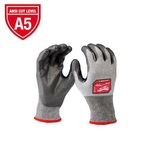 Milwaukee® 48-73-8754 Cut Level 5 High-Dexterity Polyurethane Dipped Gloves, 2XL