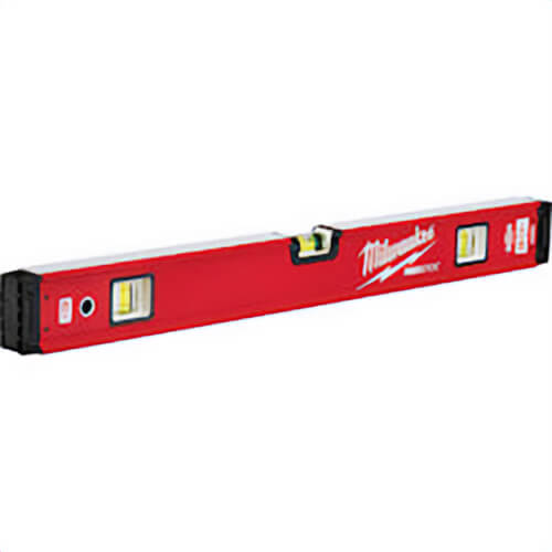 Milwaukee® MLBXM24 Redstick™ Magnetic Box Level, 24 in L, 3 Vials, Aluminum, (1) Level/(2) Plumb Vial Position