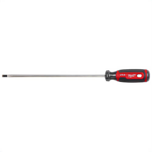 Milwaukee® MT214 Standard Screwdriver, 1/4 in Point Cabinet Point, 14.3 in OAL, Acetate Handle, Chrome