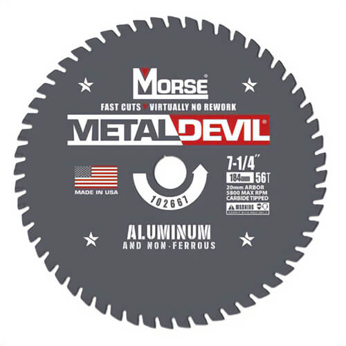 M.K. Morse® CSM53840FNFC Metal Devil Non-Ferrous Saw Blade, 5-3/8 in Blade dia, 40 Teeth