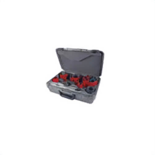 M.K. Morse® Hole Saw Kit, Electrician's Combination, 29 pc, 1-15/16 in Cutting Depth, Variable Pitch, Bi-Metal, Red