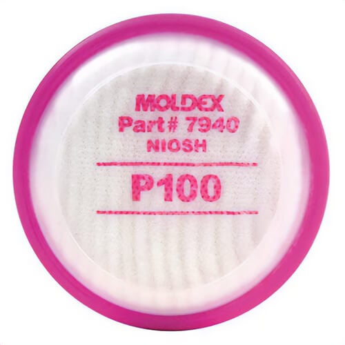 Moldex® 7940 7000 Filter Disk, For Use with 7000/7800/9000 Series Respirator, N95 Filter Class, 99.97% Filter Efficiency, Bayonet Connection, Magenta