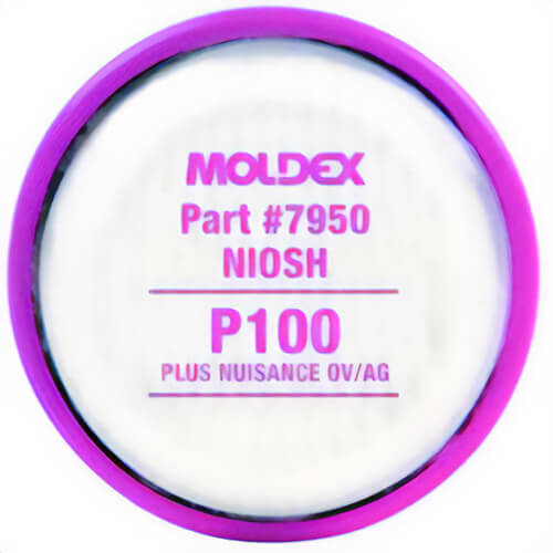 Moldex® 7950, P100 Filter Disk with Nuisance Organic, 30 ea