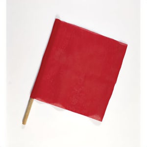 Mutual 14966-79-36 Signal Traffic Warning Flag, 24 in H x 24 in W, 36 in OAL, Red, Cloth