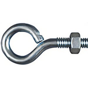 National Hardware® N221-127 Eye Bolt with Nut, 1/4 in x 4 in, Zinc Plated, Rust Resistant