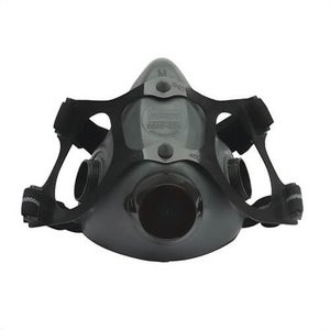 North® By Honeywell 5500 North Half Mask Respirator, Threaded Connection, Biohazard/Chemical/Gas/Vapors/Smoke Resistant, Black