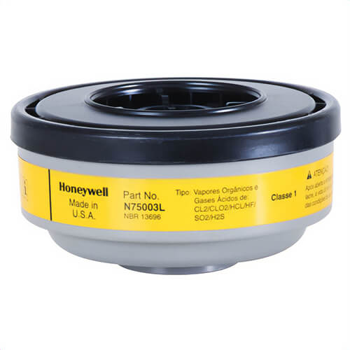 North® By Honeywell N75003L N Series APR Cartridge, Use with 5400, 5500, 7600 and 7700 Series Respirators, Acid Gas, Organic Vapor