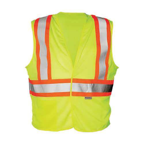 OccuNomix OK-1 OK-ILDOTM-3X 2-Tone Premium Safety Vest, 3XL, Hi-Viz Yellow, Polyester Mesh, Hook and Loop Closure, 2 Pockets