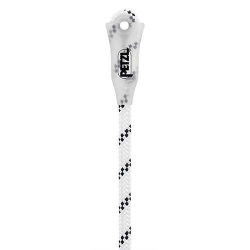 Petzl® R074BA03 AXIS 11 mm with Sewn Termination Low Stretch Kernmantel Rope, NFPA, 131 ft, White