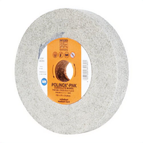 Pferd Polinox® 48205 Convolute Non-Woven Abrasive Wheel, 6 in dia, 1 in Center Hole, 1 in W Face, Coarse Grade, Aluminum Oxide Abrasive