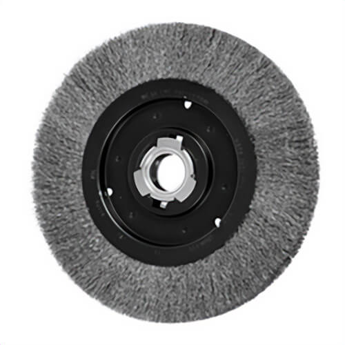 Pferd 81178 Medium Face Wheel Brush with (2) 1/2 x 1/4 in Keyways, 10 in dia Brush, 1-1/4 in W Face, 2 in Arbor