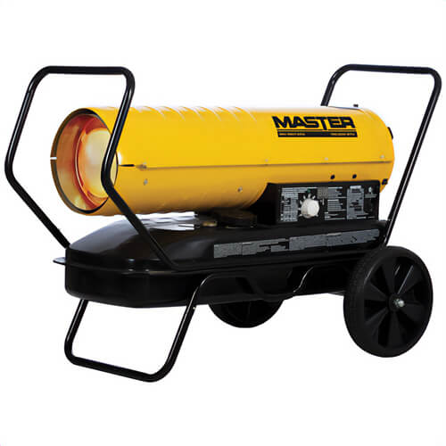 Master® MH-190T-KFA Air Forced Torpedo Heater, 190000 Btu/hr, Kerosene/Diesel Fuel, 13 gal Tank, 1.42 GPH Fuel