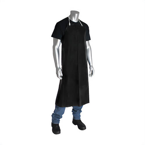 PIP® 200-12501 Disposable Bib Apron, Black, Neoprene, 45 in L