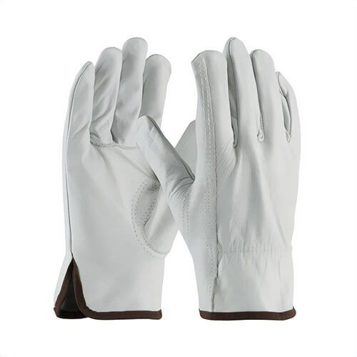 PIP® 68-165/XXL Superior-Grade Gloves, Cut and Sewn, Keystone Thumb Style, 2XL, Top Grain Cowhide Leather Palm, Natural