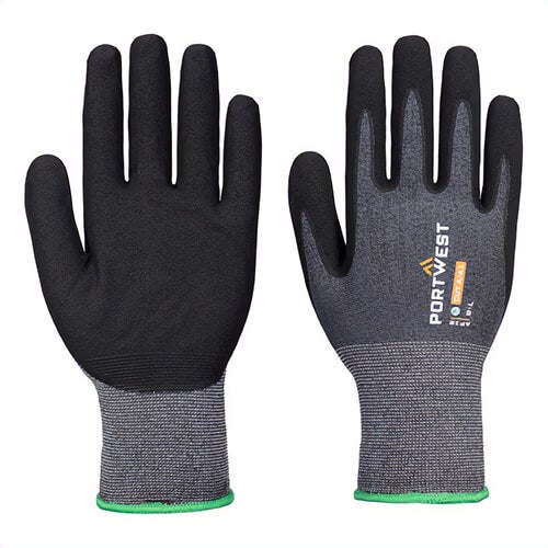 Portwest AP12G8RXXXL SG Grip 15 Nitrile Glove, 200°F Heat Protection, Anti-Microbial, ANSI Cut Level A1, Gray/Black, 3XL, 12 pk