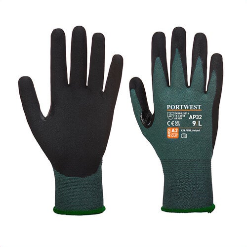 Portwest AP32K7RXXL Dexti Cut Pro Nitrile Glove, Cut Level A2, Black/Gray, 2XL
