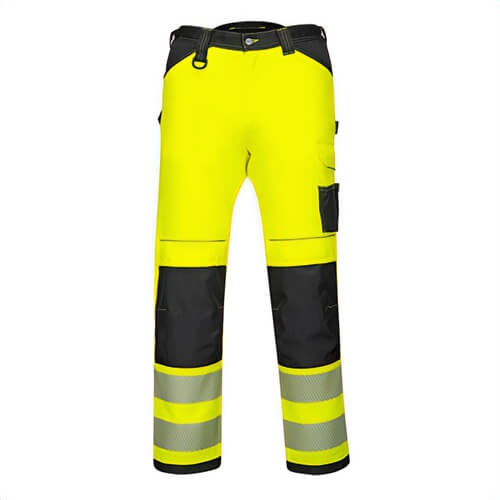 Portwest PW385YBR38 PW3 Hi-Viz Women's Stretch Work Pants, Yellow/Black, Size 38