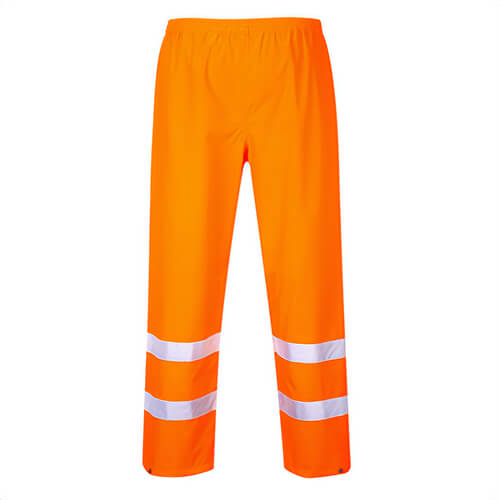 Portwest S480YERXXXL Hi-Viz Rain Pants, Waterproof, Fully Elastic Waistband, Reflective Tape, 40+ UPF Rated Fabric, Yellow, 3XL