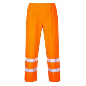 Portwest S480YERXXXL Hi-Viz Rain Pants, Waterproof, Fully Elastic Waistband, Reflective Tape, 40+ UPF Rated Fabric, Yellow, 3XL