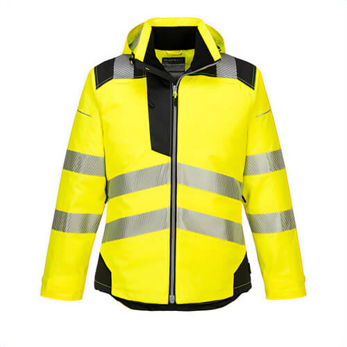 Portwest T400YBRXXXL PW3 Hi-Viz Winter Jacket, Waterproof, Polyurethane Coated, Refective Tape, Yellow/Black, 3XL