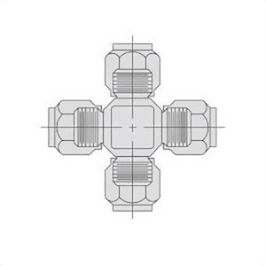 Power Team® 9698 Cross, Tube End Style, 10,000 psi Pressure, 3/8 in Nominal