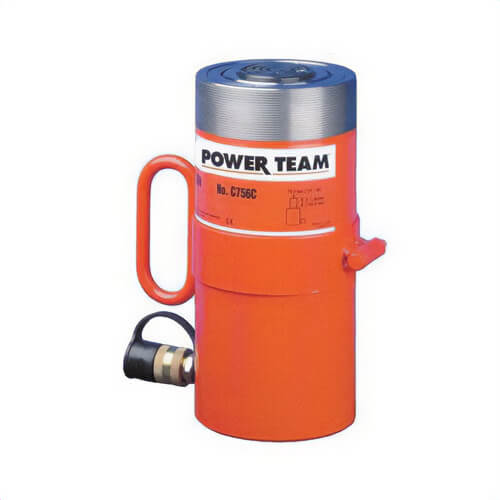 Power Team® C1010C-PTP Hydraulic Cylinder, Single Acting/Spring Return Function, 10.13 in L Stroke, 10 ton Max Force