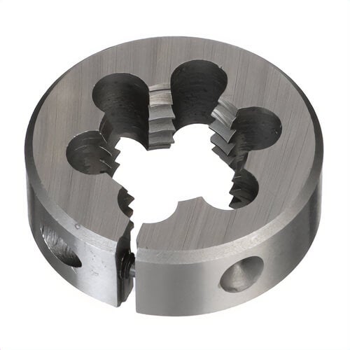 Qualtech DWTSMR112-17X1 Adjustable Round Die, M17x1 Thread, 1-1/2 in OD Die, HSS