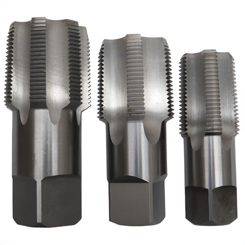 Qualtech POUCSNPT3 Pipe Tap Set, Right Hand Cutting, Taper Chamfer