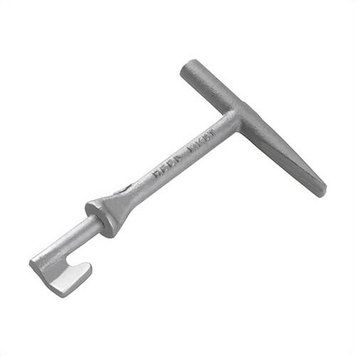 Reed MKDT T-Skeleton Lid Key, 7 in Overall Length, Ductile Iron, Silver