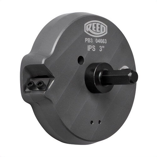 Reed PB3 Drill-Powered Chamfer Tool, 3 in Pipe, Aluminum Body, 3/8 in Hex, Steel Shaft