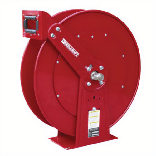 Reelcraft® 81000 OLP 80,000 Dual Pedestal Heavy Duty Low Pressure Hose Reel, 3/8 in ID x 3/5 in OD x 100 ft L Hose, 24 in dia Reel