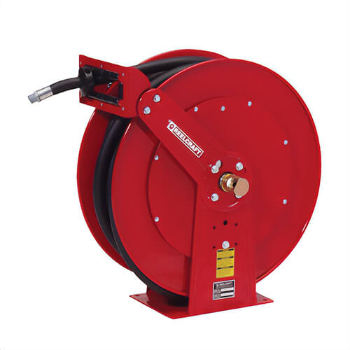 Reelcraft® FD84050 OLP F80000 Low Pressure Hose Reel, 1 in ID x 1-1/2 in OD x 50 ft L Hose, 50 psi Pressure, 24 in dia x 7-7/8 in W Reel, Domestic