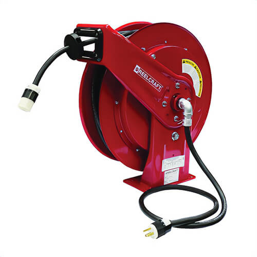 Reelcraft® L 70100 123 3B Spring Retractable Cord Reel with SEOOW Cord, 125 VAC, 20 A, 100 ft L Cord, 12 AWG Conductor, 1 Outlet