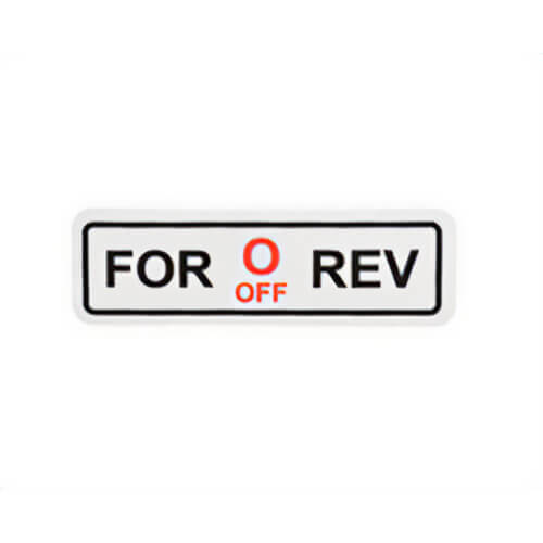 Ridgid® 23687 Forward-Off-Reverse Decal, for Use with Model K-6200 Drum Machine