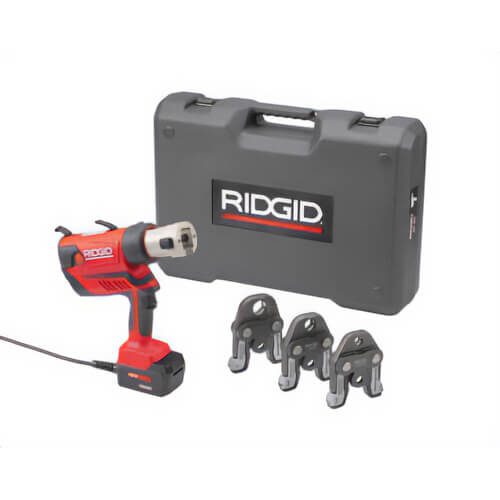 Ridgid® 67073 RP 350 Corded Press Tool Kit with ProPress® Jaws and Case, 360° Head Swivel, 7200 lb, 1/2 in - 1 in