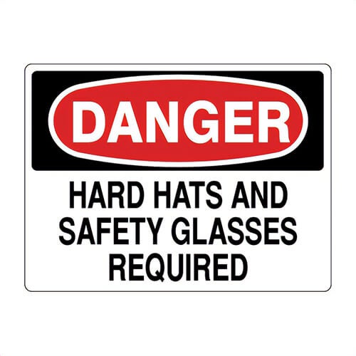 Safehouse Signs D-370933 DANGER Sign, 10 in H x 14 in W, Red/Black/White, Polystyrene Plastic, Holes Mounting