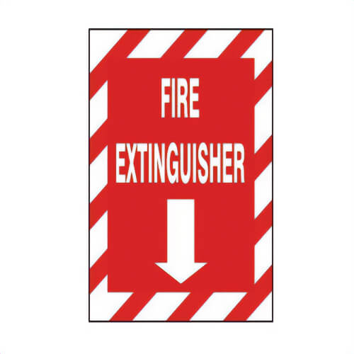 Safehouse Signs G-262933 Fire Extinguisher Sign, 10 in H x 14 in W, White/Red, Polystyrene Plastic