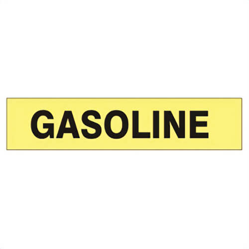 Safehouse Signs P-062-A Pipe Marker Sign, GASOLINE Legend, Black/Yellow, Fits Pipe dia: 2-1/2 to 6 in, 2-1/4 in H x 12 in W, Vinyl